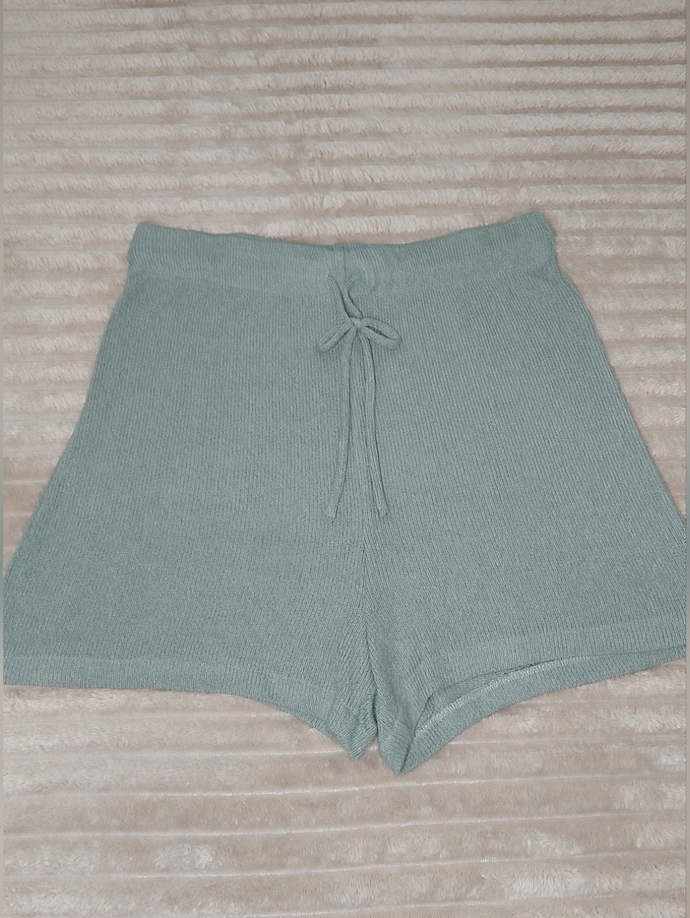 H&M Mint Green High-Waist Knit Shorts